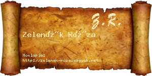 Zelenák Róza névjegykártya